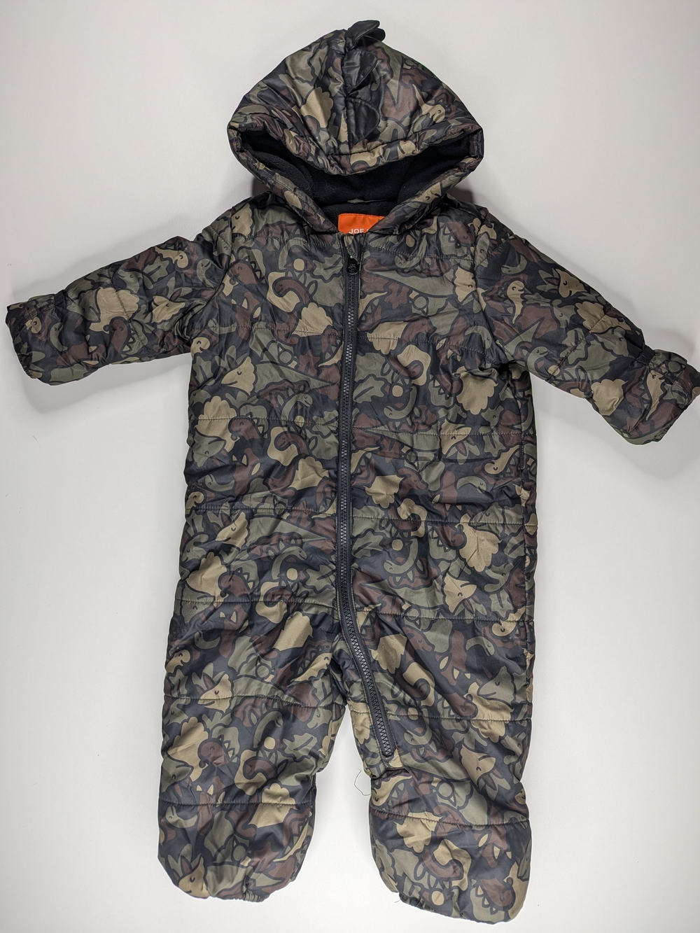 Joe Fresh Camouflage Hooded One-Piece Snowsuit - Brown & Green